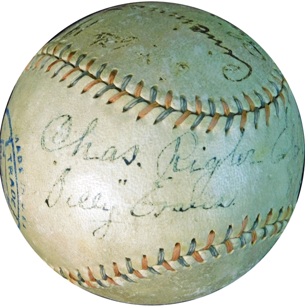 1919 World Series Game-Used Ball From Game 6 Signed by All Four Umpires JSA