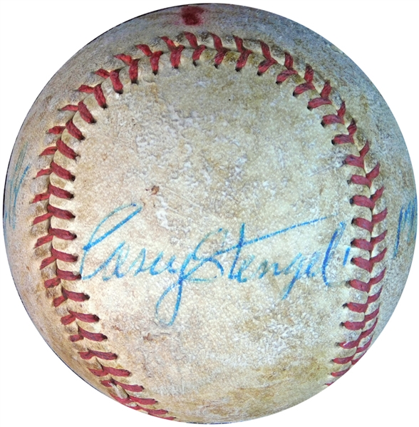 Casey Stengel Signed Baseball That Can Be Displayed as a Single JSA