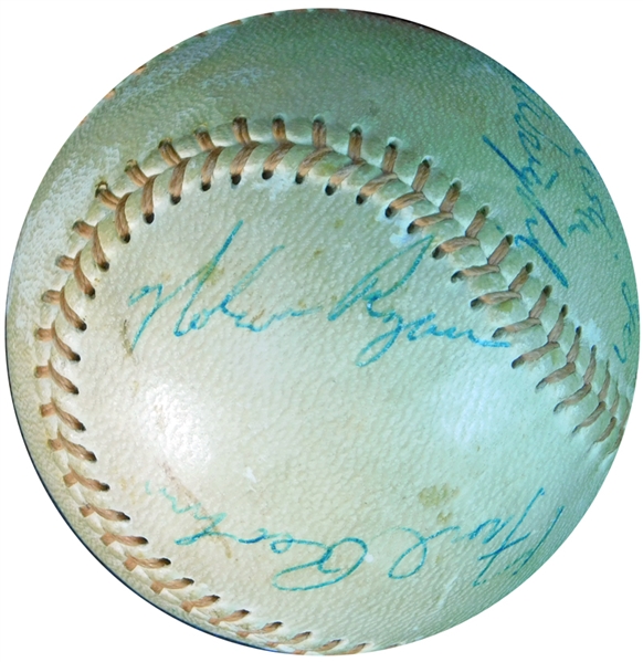 1966 Greenville Mets Signed Baseball Featuring Nolan Ryan JSA