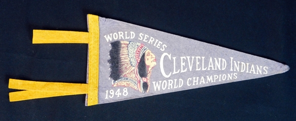 1948 World Series Cleveland Indians World Champions Felt Pennant