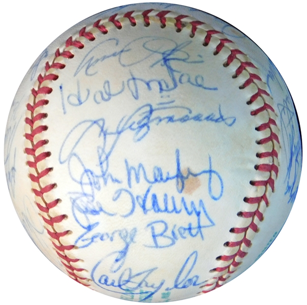 1973 Kansas City Royals Team-Signed OAL (Cronin) Ball with (24) Signatures Featuring George Brett