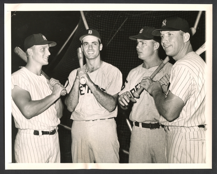 1961 Mickey Mantle, Roger Maris, Norm Cash and Rocky Colavito Type I Original Photograph PSA/DNA