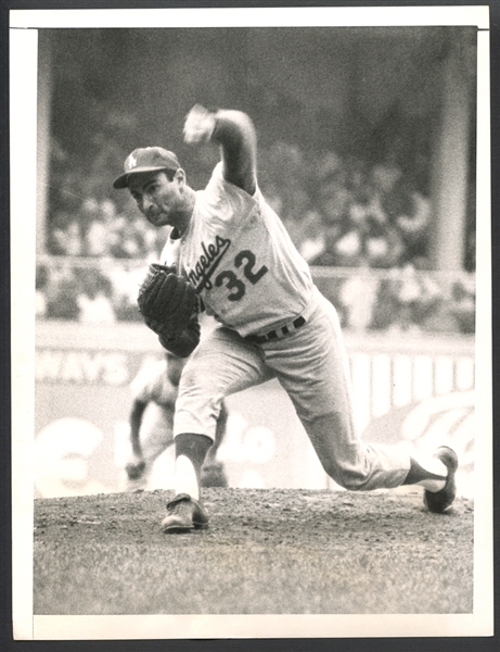 1963 Sandy Koufax Los Angeles Dodgers Type I Original Photograph PSA/DNA