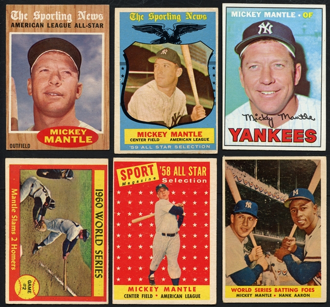 1957-69 Topps Mickey Mantle Lot of (20)