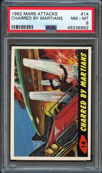 1962 Mars Attacks #14 Charred by Martians PSA 8 NM-MT