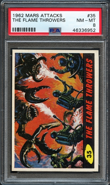 1962 Mars Attacks #35 The Flame Throwers PSA 8 NM-MT