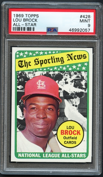 1969 Topps #428 Lou Brock All Star PSA 9 MINT