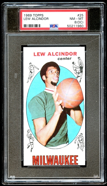 1969 Topps #25 Lew Alcindor PSA 8 (OC) NM-MT