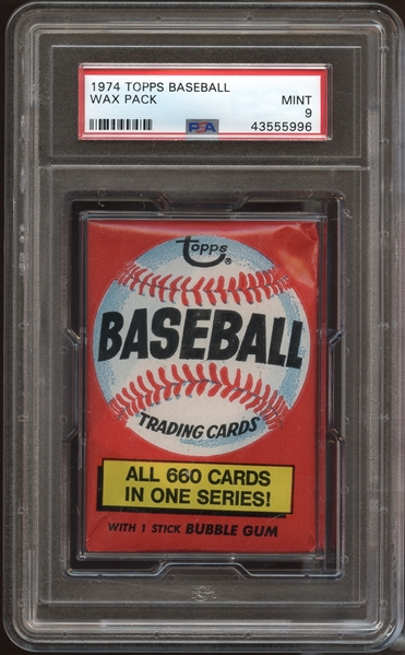 1974 Topps Baseball Unopened Wax Pack PSA 9 MINT