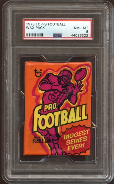1973 Topps Football Unopened Wax Pack PSA 8 NM/MT