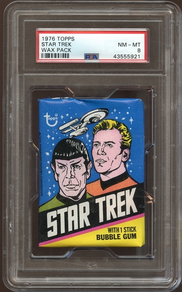 1976 Star Trek Unopened Wax Pack PSA 8 NM/MT