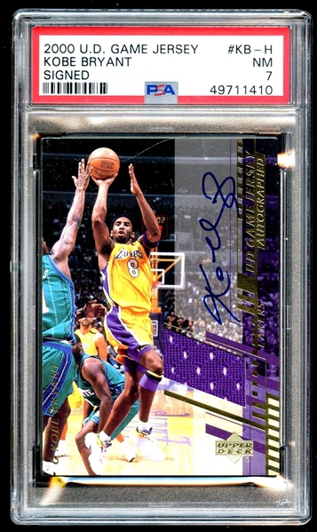 2000 Upper Deck Game Jersey Kobe Bryant Autograph PSA 7 NM 