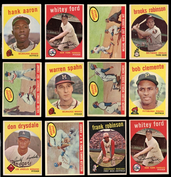 1959 Topps Shoebox Collection of Approximately (1500) Cards with Stars and HOFers