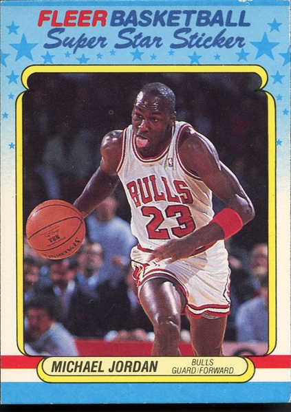 1988 Fleer #7 Super Star Sticker Michael Jordan