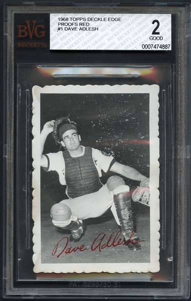1968 Topps Deckle Edge Proofs Red #1 Dave Adlesh BVG 2 GOOD