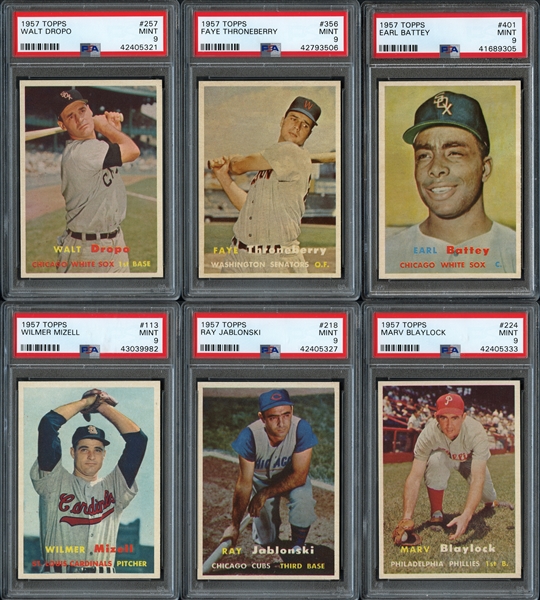 1957 Topps Group of (6) Cards All PSA 9 MINT