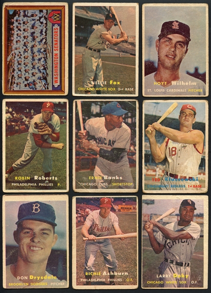 1957 Topps Baseball Low Grade Lot of (1100) w/ HOFers