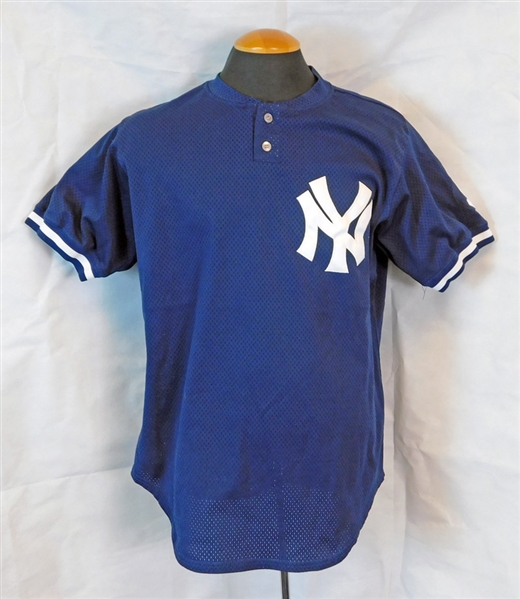 1999 Derek Jeter New York Yankees Batting Practice Game-Used Jersey with DiMaggio Patch