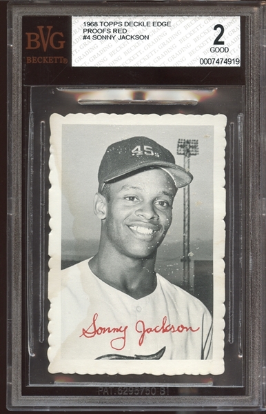 1968 Topps Deckle Edge Proofs Red #4 Sonny Jackson BVG 2 GOOD