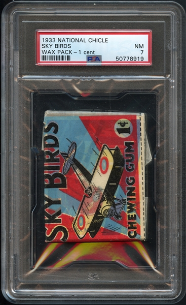 1933 National Chicle Sky Birds WAX PACK - 1 cent PSA 7 NM