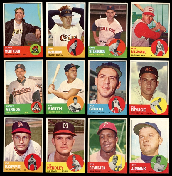 1963 Topps Baseball Group of (46) 