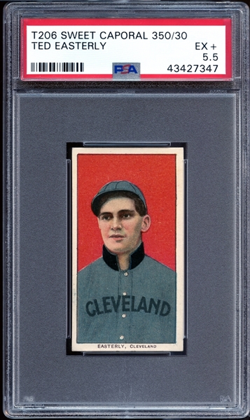 1909-11 T206 Sweet Caporal 350/30 Ted Easterly PSA 5.5 EX+