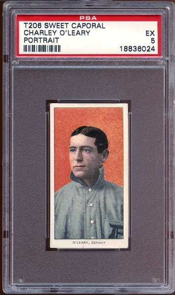 1909-11 T206 Sweet Caporal 150/30 Charley OLeary Portrait PSA 5 EX