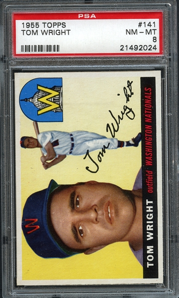 1955 Topps #141 Tom Wright PSA 8 NM/MT