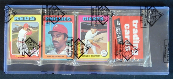 1975 Topps Baseball Unopened Rack Pack with Rose on Front BBCE