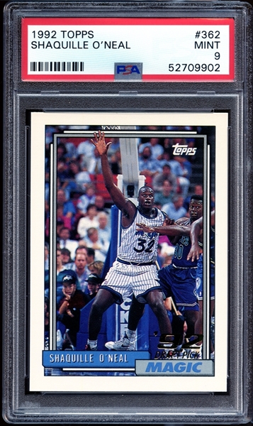 1992 Topps #362 Shaquille ONeal PSA 9 MINT