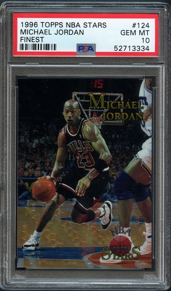 1996 Topps NBA Stars #124 Michael Jordan Finest PSA 10 GEM MT