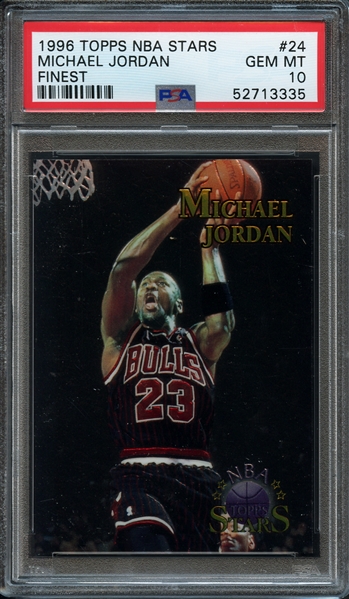 1996 Topps NBA Stars #24 Michael Jordan Finest PSA 10 GEM MINT