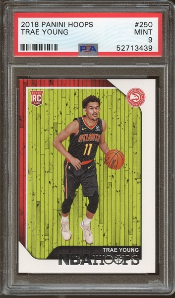 2018 Panini Hoops #250 Trae Young Hoops Rookie PSA 9 MINT