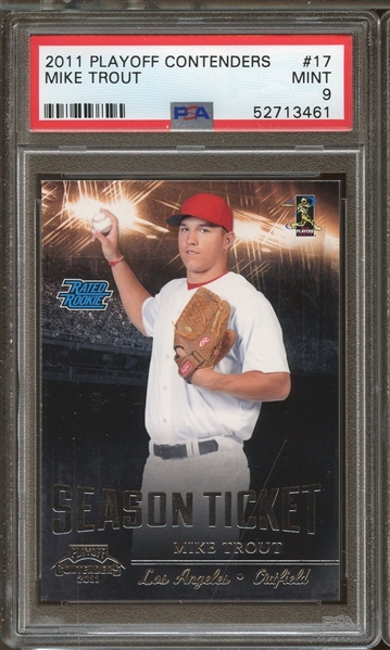 2011 Playoff Contenders #17 Mike Trout Rated Rookie PSA 9 MINT