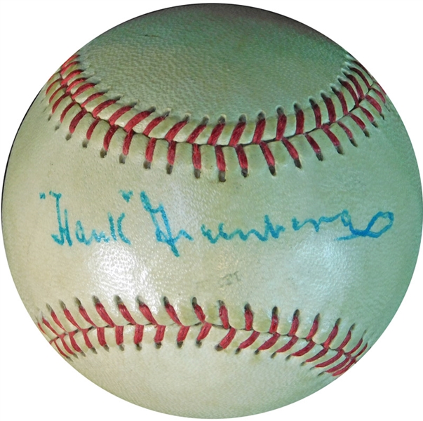 Hank Greenberg Single-Signed Baseball PSA/DNA and JSA