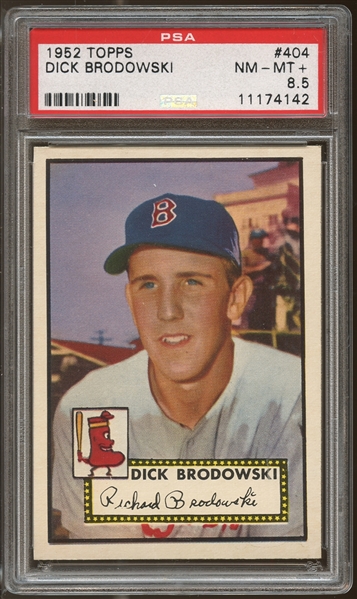 1952 Topps #404 Dick Brodowski PSA 8.5 NM-MT+