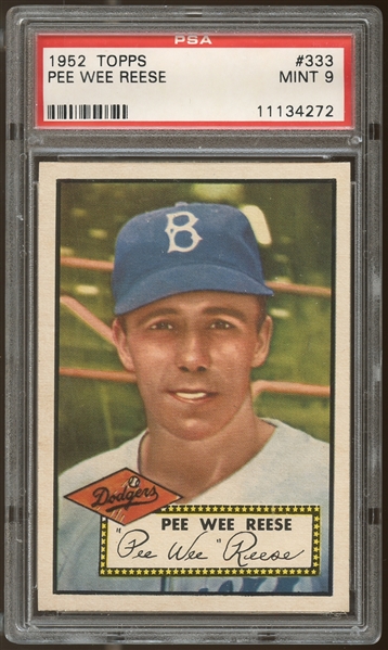 1952 Topps #333 Pee Wee Reese PSA 9 MINT