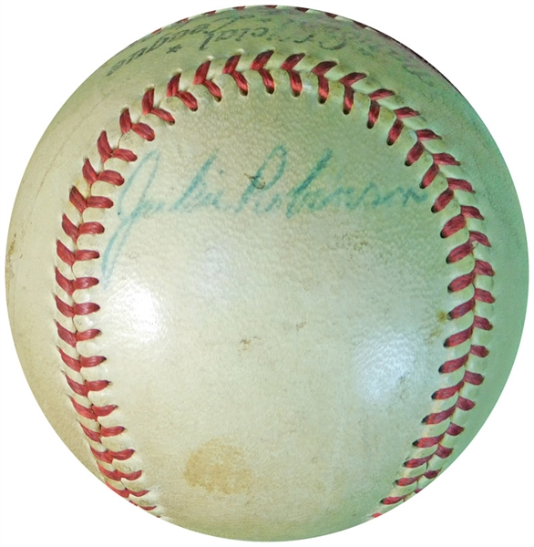 Early Jackie Robinson Single-Signed ONL (Frick) Ball PSA/DNA From His Playing Days