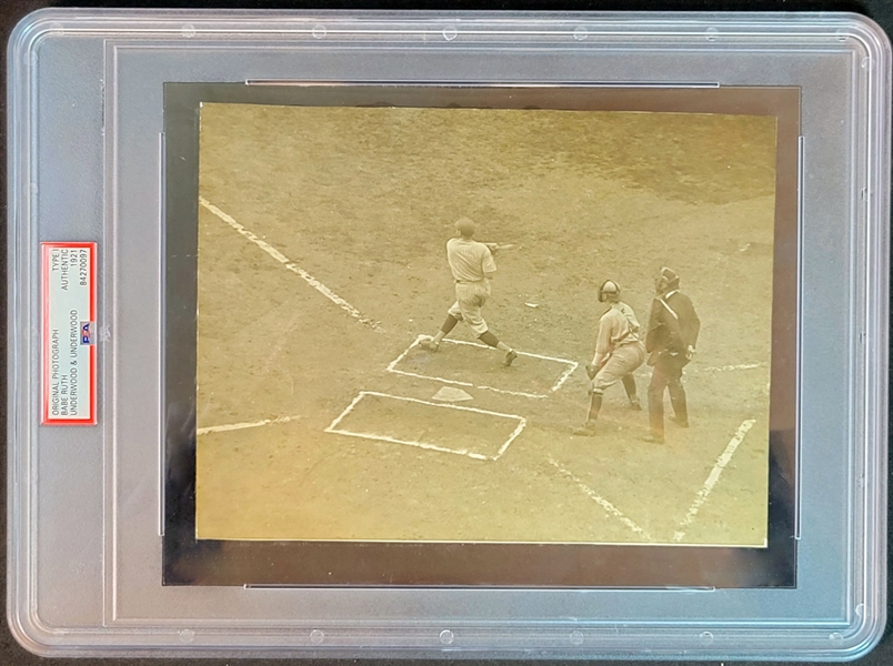 1921 Babe Ruth Type I Original Photo by Underwood & Underwood-First Home Run of the Season PSA/DNA