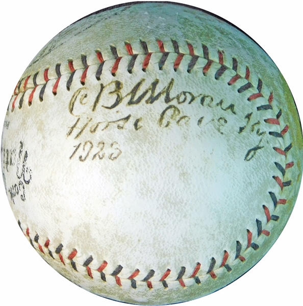 Exceedingly Rare Charley "CB" Moran Single-Signed ONL (Heydler) Ball-Umpired 1927 World Series-JSA