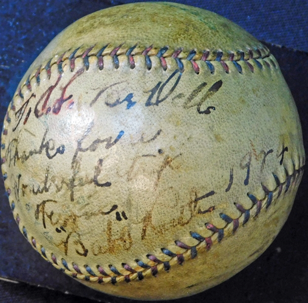 1923 World Series Game-Used Ball Signed by Babe Ruth JSA