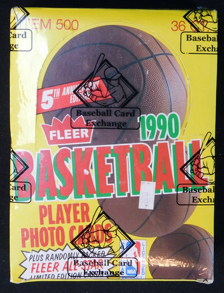 1990-91 Fleer Basketball Full Unopened Wax Box BBCE