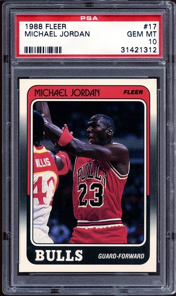 1988 Fleer #17 Michael Jordan PSA 10 GEM MINT