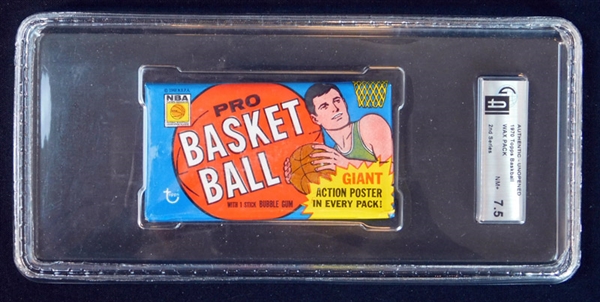 1970 Topps Basketball 2nd Series Unopened Wax Pack GAI 7.5 NM+