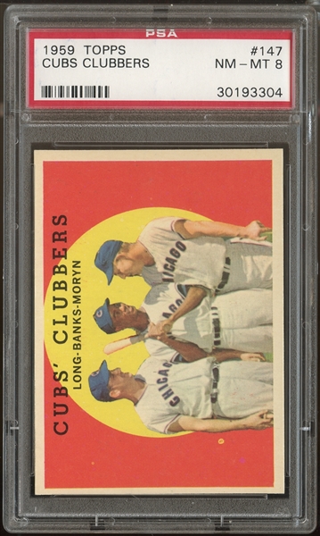 1959 Topps #147 Cubs Clubbers PSA 8 NM-MT