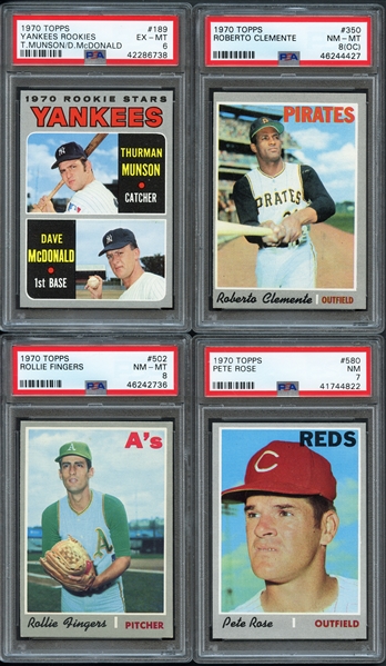 1970 Topps Baseball High Grade Starter Lot of (425) w/ High Numbers and PSA Graded