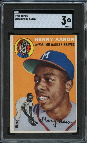 1954 Topps #128 Henry Aaron SGC 3 VG