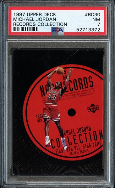 1997 Upper Deck #RC30 Michael Jordan Records Collection PSA 7 NM