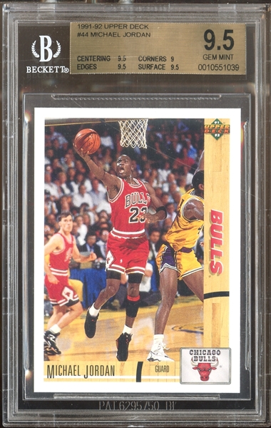 1991-92 Upper Deck #44 Michael Jordan BGS 9.5 GEM MINT