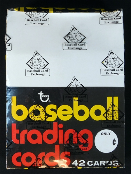 1975 Topps Baseball Full Unopened Rack Box with Brett/Yount RCs and Many Stars Showing BBCE